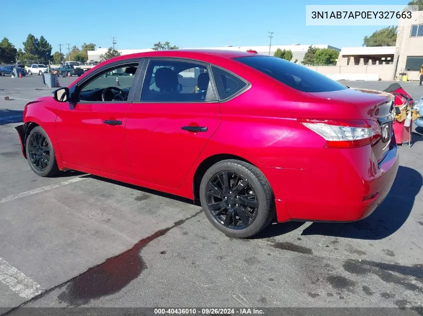 2014 Nissan Sentra Sl VIN: 3N1AB7AP0EY327663 Lot: 40436010