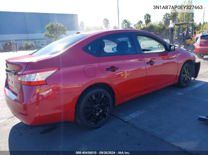 2014 Nissan Sentra Sl VIN: 3N1AB7AP0EY327663 Lot: 40436010