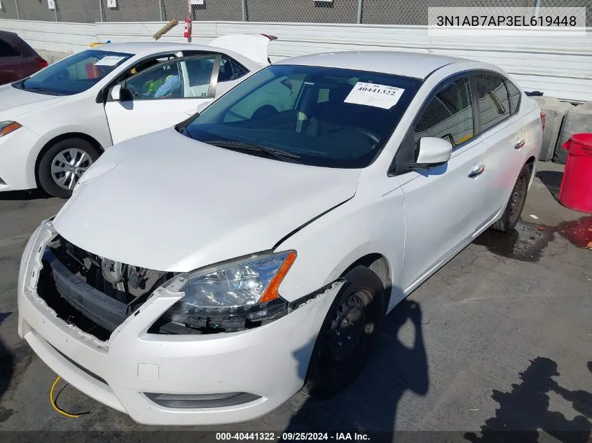 2014 Nissan Sentra Sv VIN: 3N1AB7AP3EL619448 Lot: 40441322