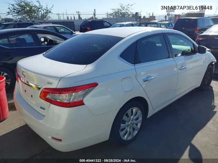 2014 Nissan Sentra Sv VIN: 3N1AB7AP3EL619448 Lot: 40441322