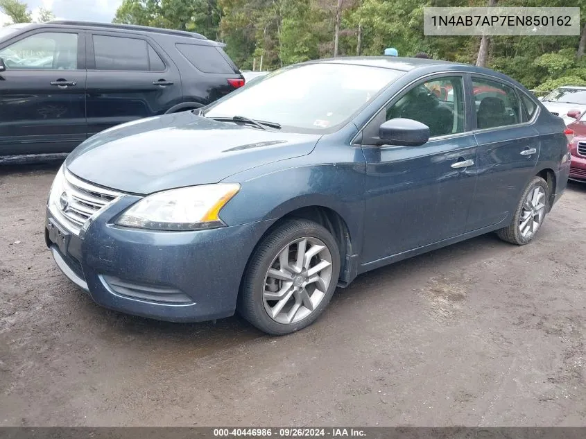 2014 Nissan Sentra Sv VIN: 1N4AB7AP7EN850162 Lot: 40446986