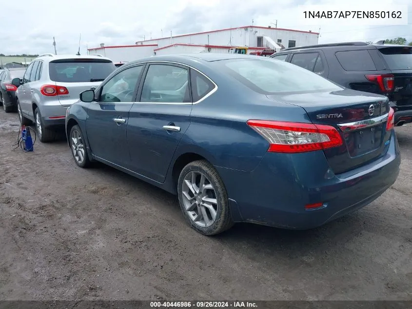 2014 Nissan Sentra Sv VIN: 1N4AB7AP7EN850162 Lot: 40446986