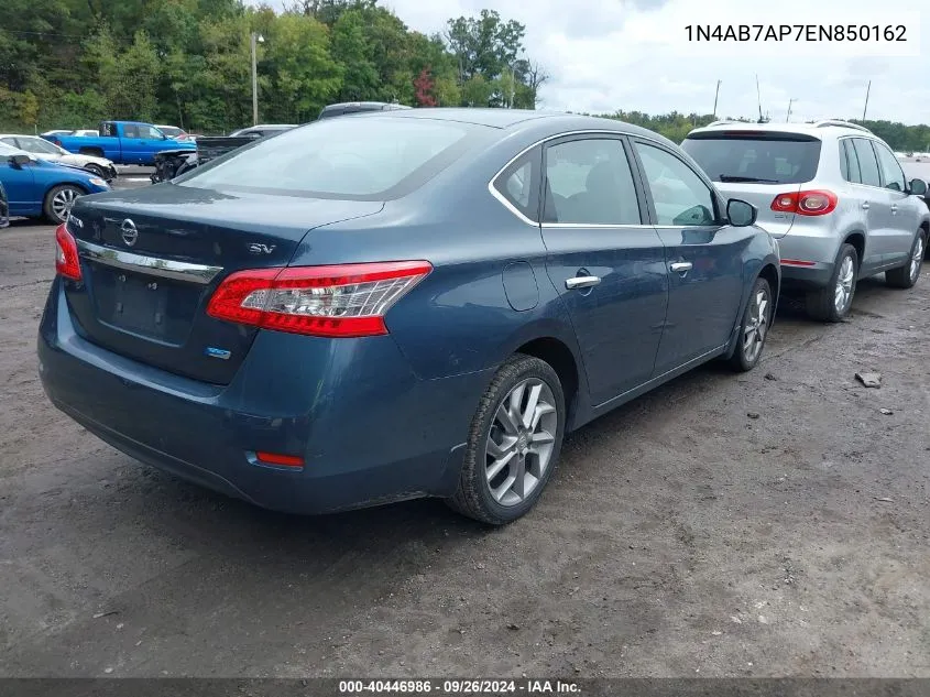 2014 Nissan Sentra Sv VIN: 1N4AB7AP7EN850162 Lot: 40446986