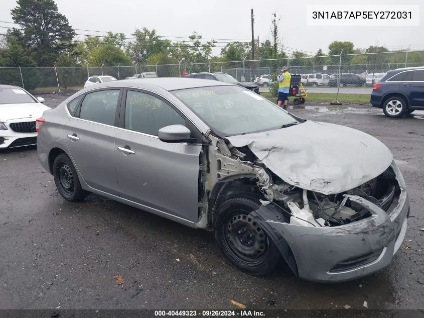 2014 Nissan Sentra S/Sv/Sr/Sl VIN: 3N1AB7AP5EY272031 Lot: 40449323