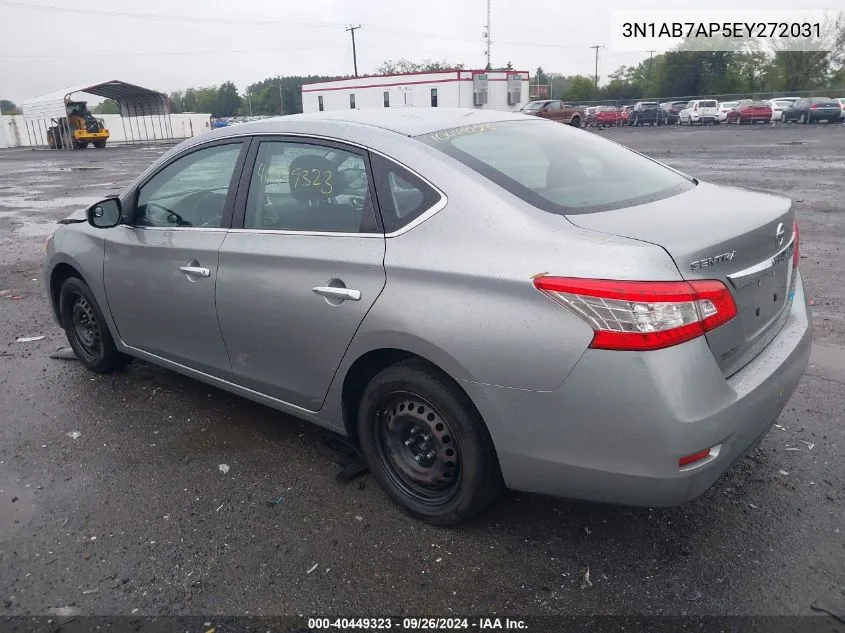 2014 Nissan Sentra S/Sv/Sr/Sl VIN: 3N1AB7AP5EY272031 Lot: 40449323