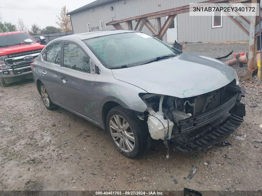 2014 Nissan Sentra Sl VIN: 3N1AB7AP2EY340172 Lot: 40451703