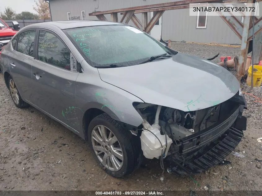 2014 Nissan Sentra Sl VIN: 3N1AB7AP2EY340172 Lot: 40451703