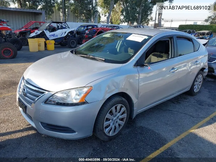 2014 Nissan Sentra S VIN: 3N1AB7AP9EL689102 Lot: 40453596