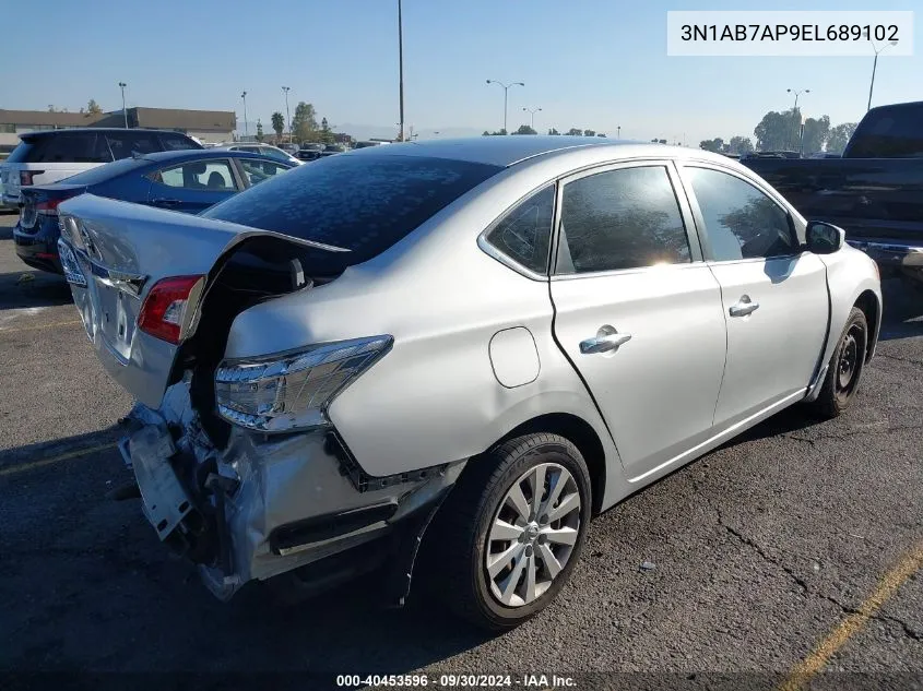 2014 Nissan Sentra S VIN: 3N1AB7AP9EL689102 Lot: 40453596