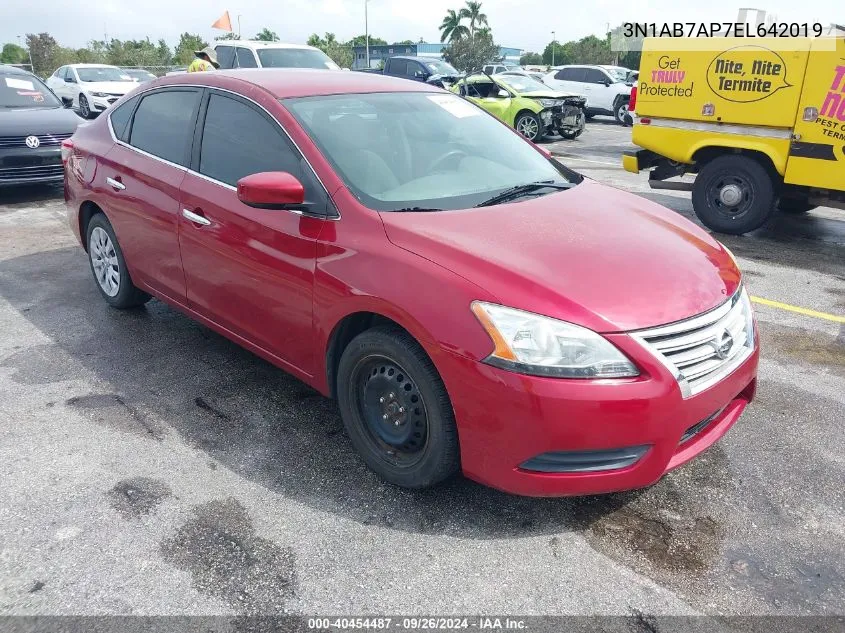 2014 Nissan Sentra Sv VIN: 3N1AB7AP7EL642019 Lot: 40454487