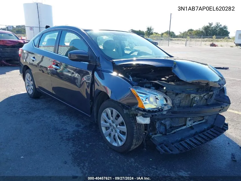 2014 Nissan Sentra Sv VIN: 3N1AB7AP0EL620282 Lot: 40457621