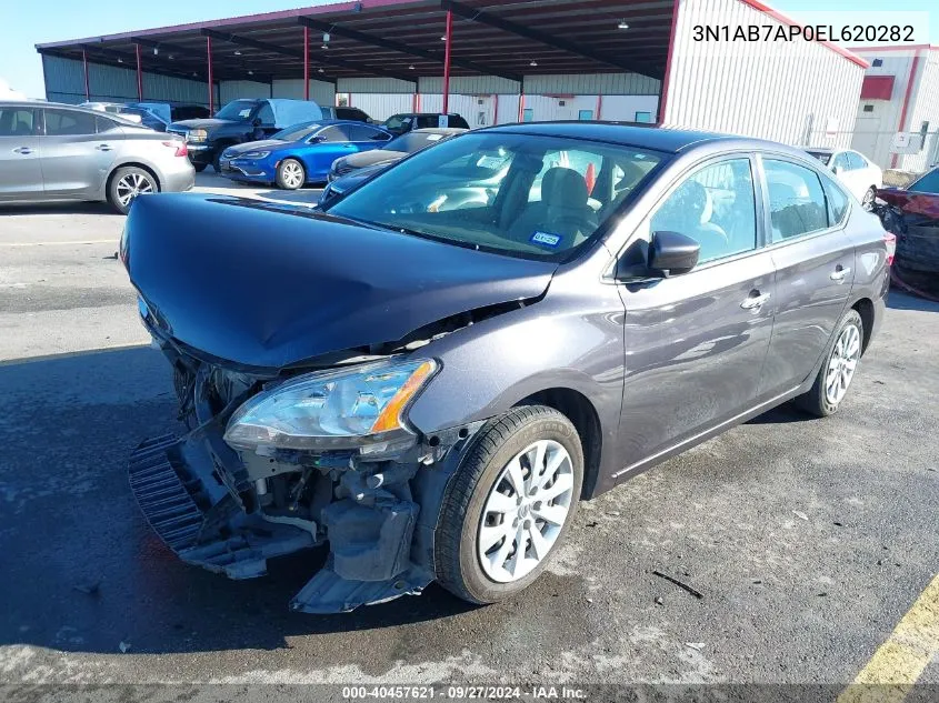 2014 Nissan Sentra Sv VIN: 3N1AB7AP0EL620282 Lot: 40457621