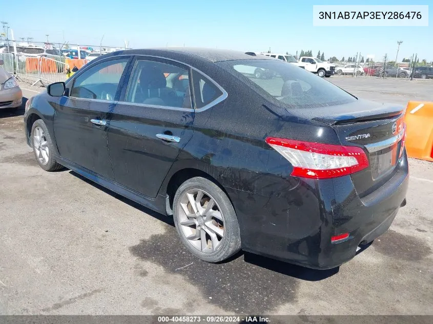 2014 Nissan Sentra Sr VIN: 3N1AB7AP3EY286476 Lot: 40458273