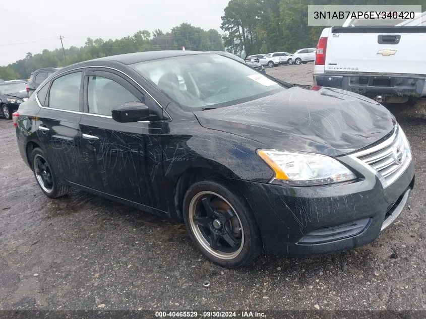 2014 Nissan Sentra S VIN: 3N1AB7AP6EY340420 Lot: 40465529