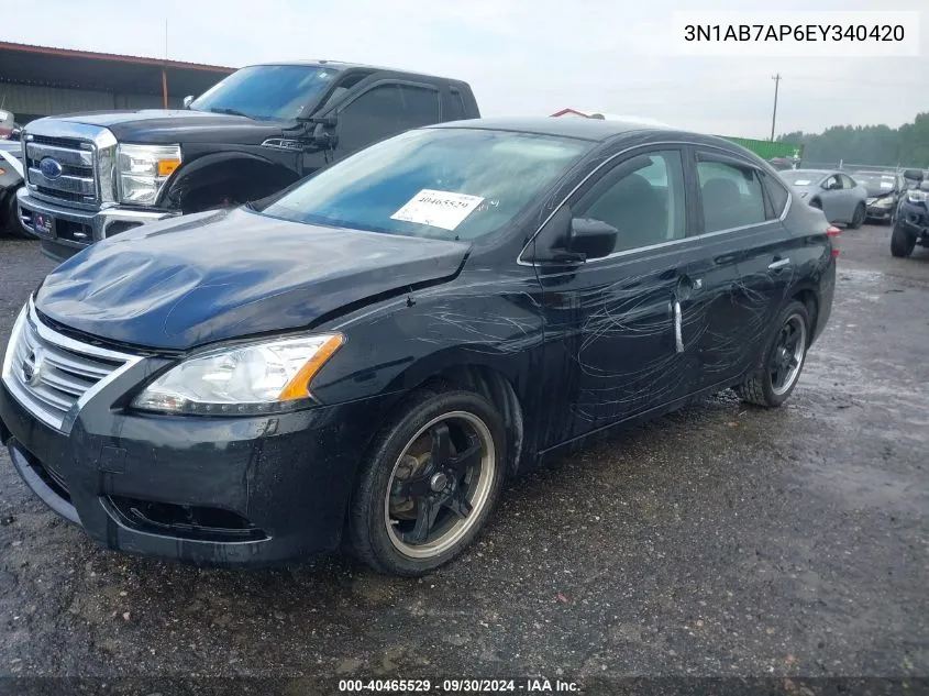 2014 Nissan Sentra S VIN: 3N1AB7AP6EY340420 Lot: 40465529