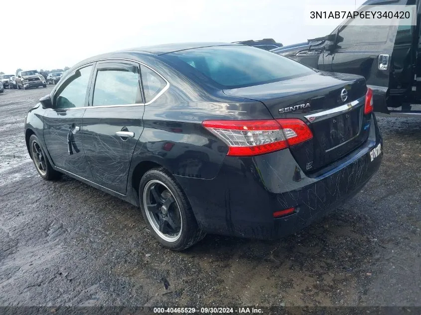 2014 Nissan Sentra S VIN: 3N1AB7AP6EY340420 Lot: 40465529