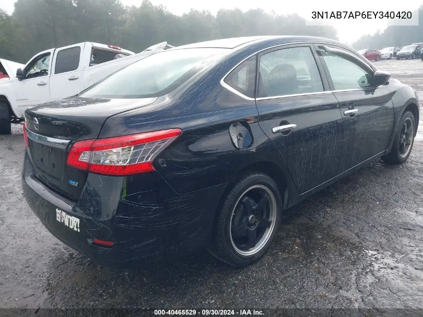 2014 Nissan Sentra S VIN: 3N1AB7AP6EY340420 Lot: 40465529