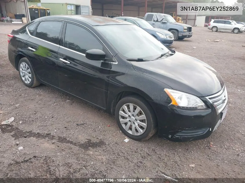 2014 Nissan Sentra Sv VIN: 3N1AB7AP6EY252869 Lot: 40477796