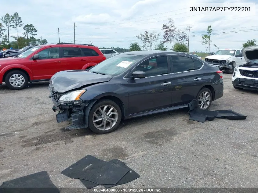 2014 Nissan Sentra S/Sv/Sr/Sl VIN: 3N1AB7AP7EY222201 Lot: 40480058