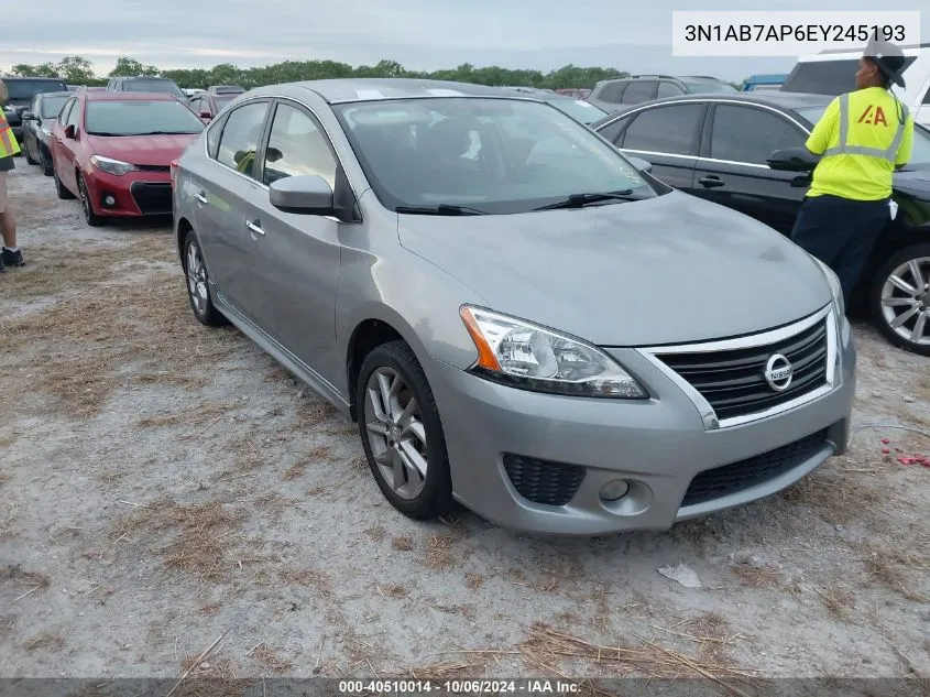 2014 Nissan Sentra S/Sv/Sr/Sl VIN: 3N1AB7AP6EY245193 Lot: 40510014