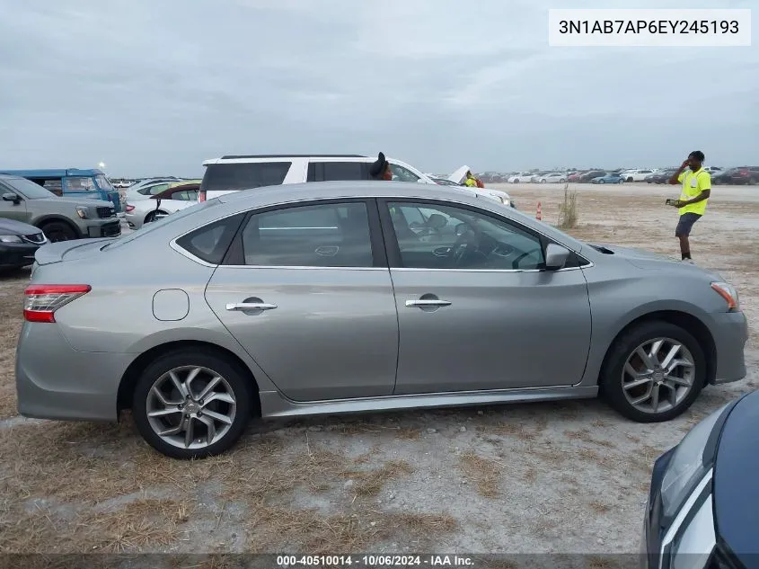 2014 Nissan Sentra S/Sv/Sr/Sl VIN: 3N1AB7AP6EY245193 Lot: 40510014