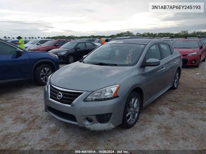 2014 Nissan Sentra S/Sv/Sr/Sl VIN: 3N1AB7AP6EY245193 Lot: 40510014