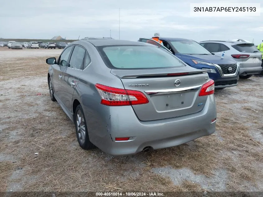 2014 Nissan Sentra S/Sv/Sr/Sl VIN: 3N1AB7AP6EY245193 Lot: 40510014