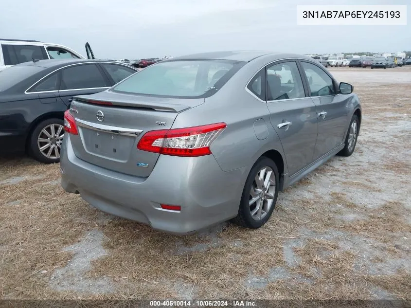 2014 Nissan Sentra S/Sv/Sr/Sl VIN: 3N1AB7AP6EY245193 Lot: 40510014