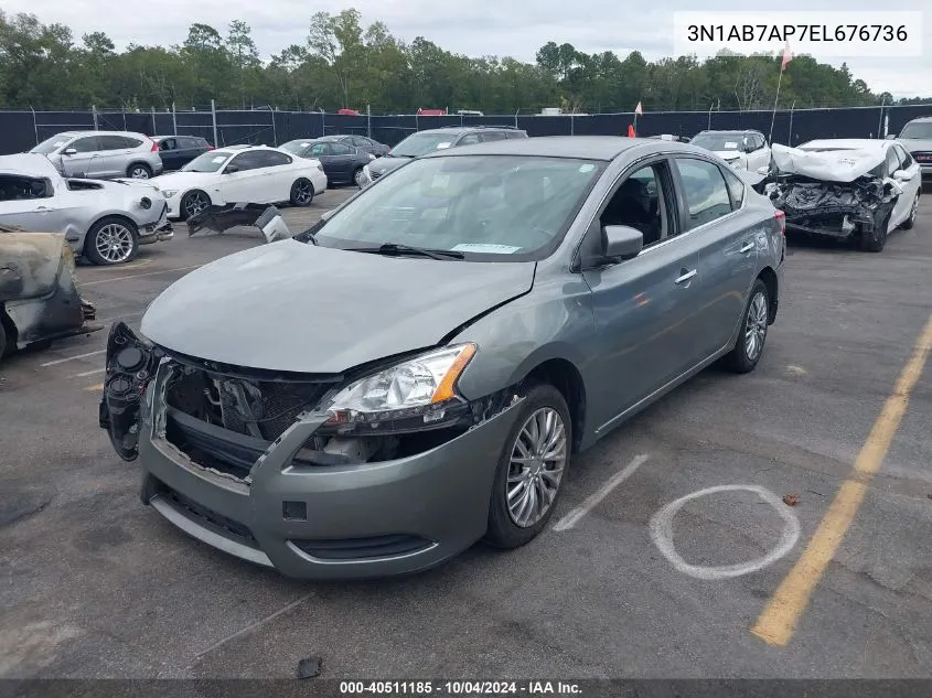 2014 Nissan Sentra Sv VIN: 3N1AB7AP7EL676736 Lot: 40511185