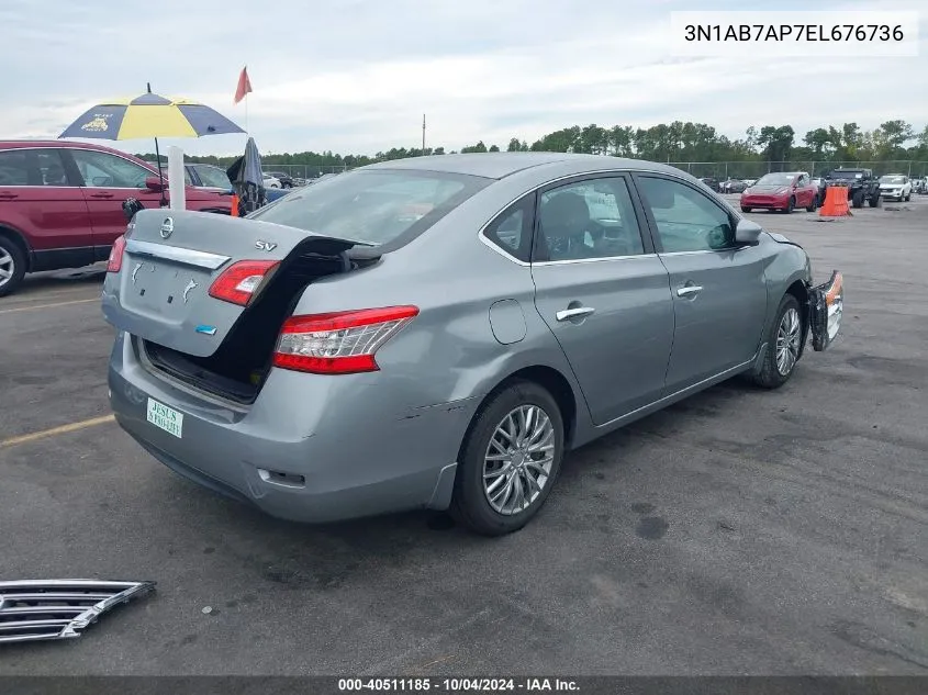 2014 Nissan Sentra Sv VIN: 3N1AB7AP7EL676736 Lot: 40511185