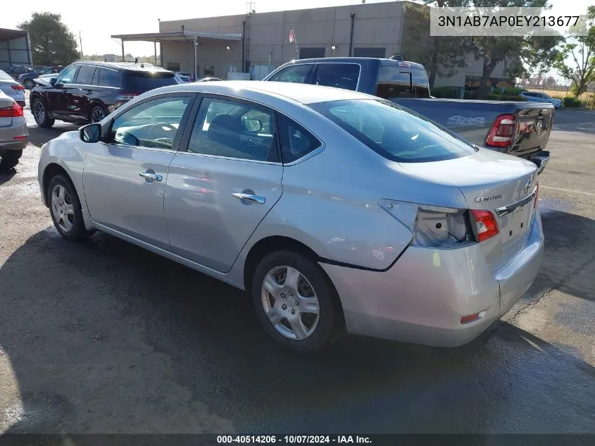 2014 Nissan Sentra Fe+ S/Fe+ Sv/S/Sl/Sr/Sv VIN: 3N1AB7AP0EY213677 Lot: 40514206