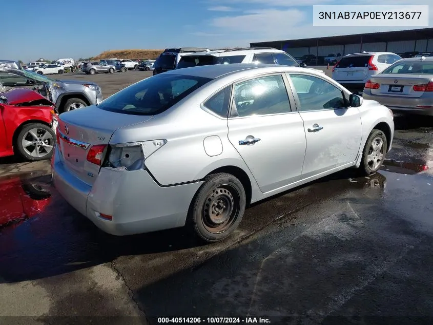 2014 Nissan Sentra Fe+ S/Fe+ Sv/S/Sl/Sr/Sv VIN: 3N1AB7AP0EY213677 Lot: 40514206