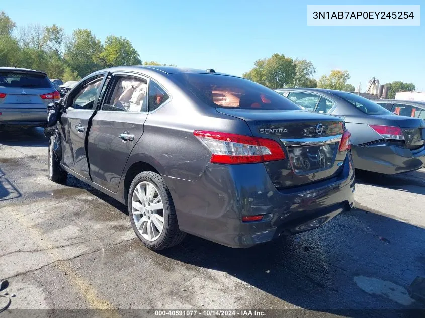 2014 Nissan Sentra Sl VIN: 3N1AB7AP0EY245254 Lot: 40591077