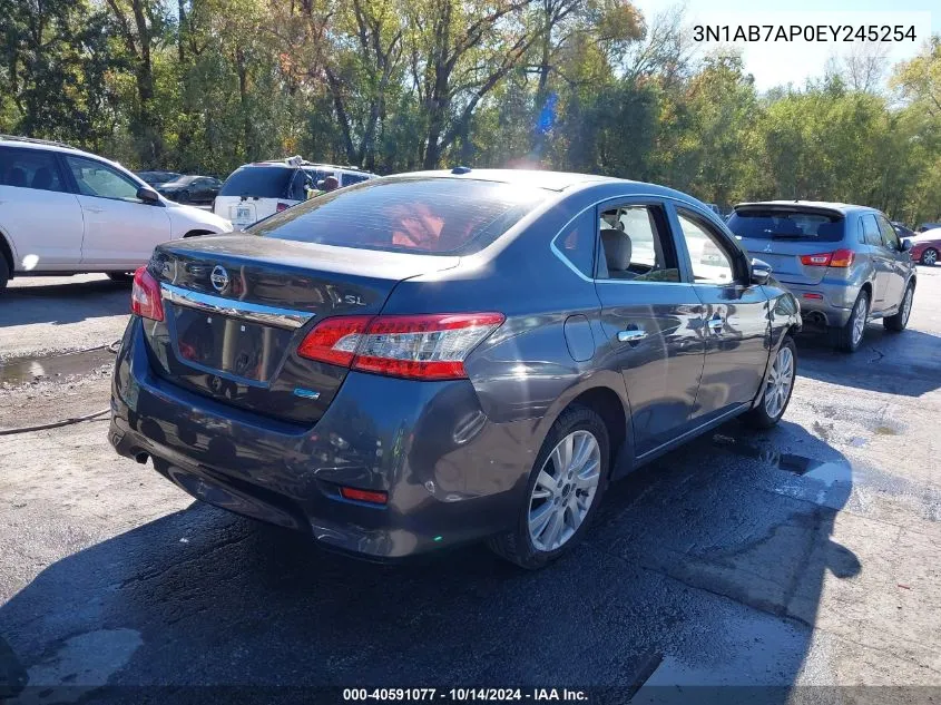 2014 Nissan Sentra Sl VIN: 3N1AB7AP0EY245254 Lot: 40591077