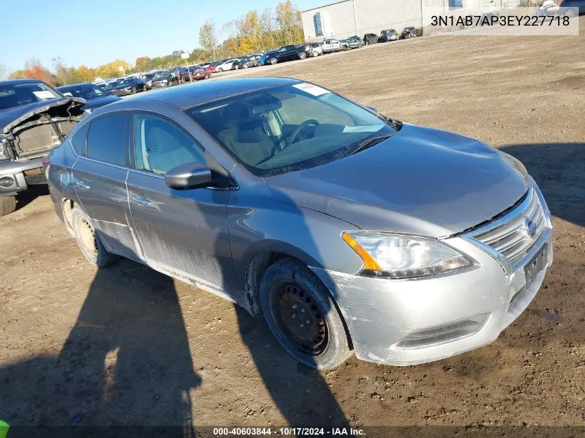 2014 Nissan Sentra Fe+ S/Fe+ Sv/S/Sl/Sr/Sv VIN: 3N1AB7AP3EY227718 Lot: 40603844