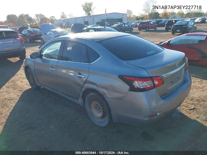 2014 Nissan Sentra Fe+ S/Fe+ Sv/S/Sl/Sr/Sv VIN: 3N1AB7AP3EY227718 Lot: 40603844