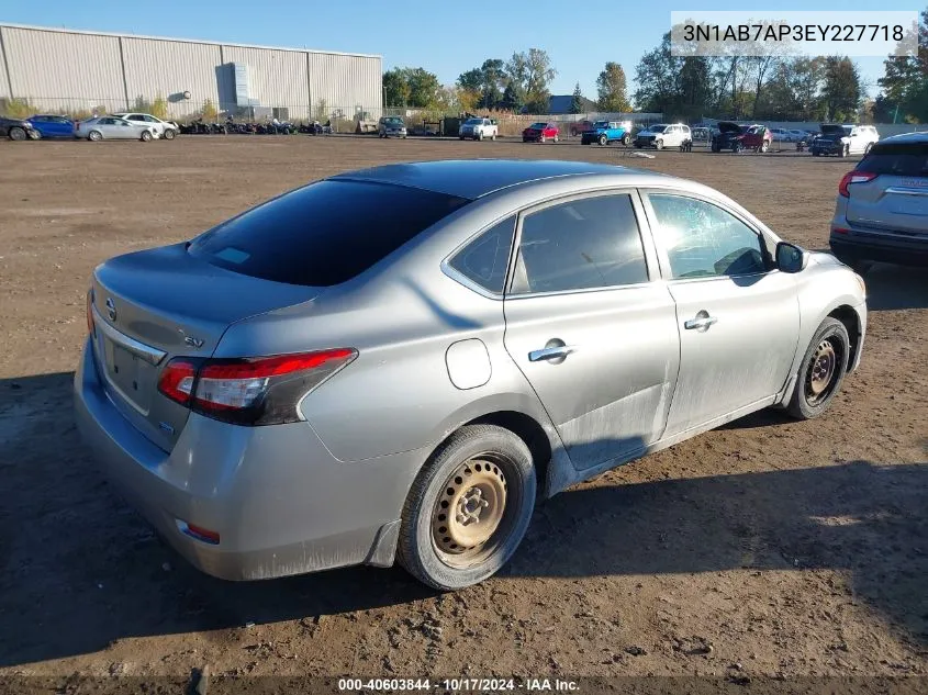 2014 Nissan Sentra Fe+ S/Fe+ Sv/S/Sl/Sr/Sv VIN: 3N1AB7AP3EY227718 Lot: 40603844