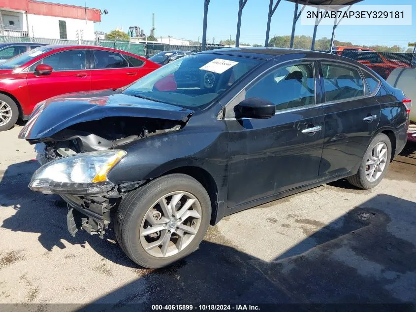 2014 Nissan Sentra Sv VIN: 3N1AB7AP3EY329181 Lot: 40615899