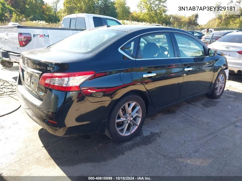 2014 Nissan Sentra Sv VIN: 3N1AB7AP3EY329181 Lot: 40615899