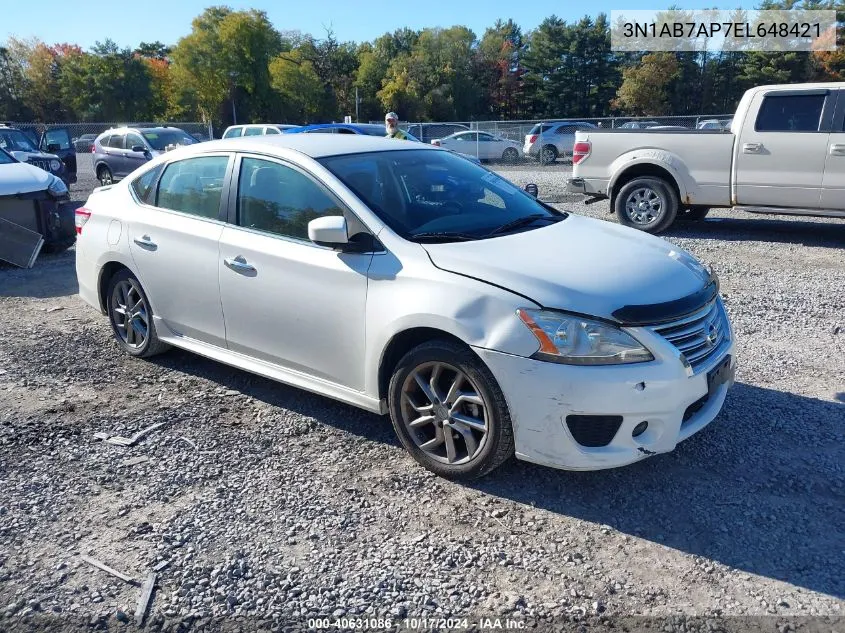 2014 Nissan Sentra Sr VIN: 3N1AB7AP7EL648421 Lot: 40631086