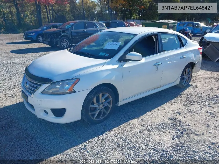 2014 Nissan Sentra Sr VIN: 3N1AB7AP7EL648421 Lot: 40631086