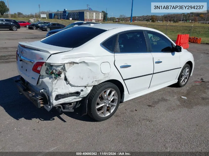 2014 Nissan Sentra Sr VIN: 3N1AB7AP3EY294237 Lot: 40680362