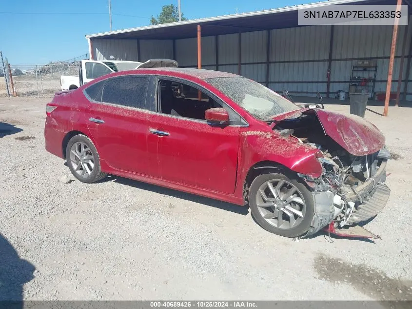 2014 Nissan Sentra Sr VIN: 3N1AB7AP7EL633353 Lot: 40689426