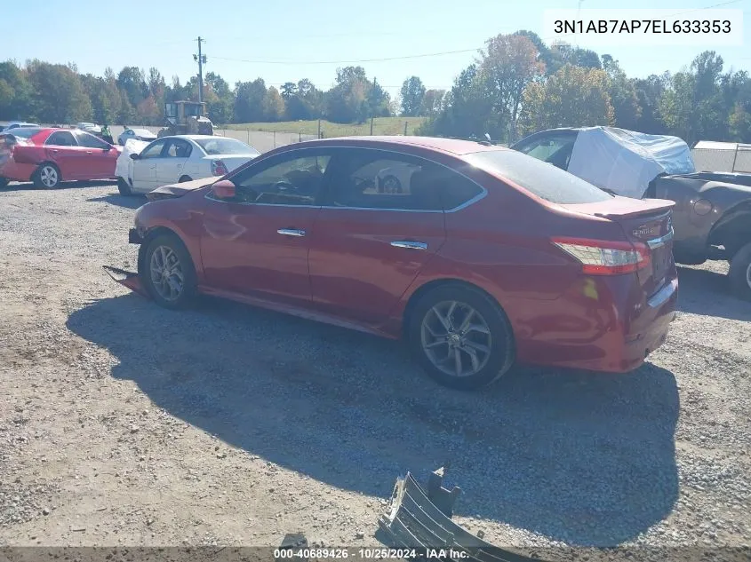 2014 Nissan Sentra Sr VIN: 3N1AB7AP7EL633353 Lot: 40689426