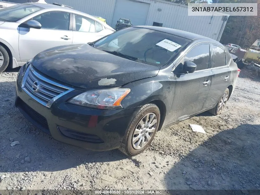 2014 Nissan Sentra Sv VIN: 3N1AB7AP3EL657312 Lot: 40693580