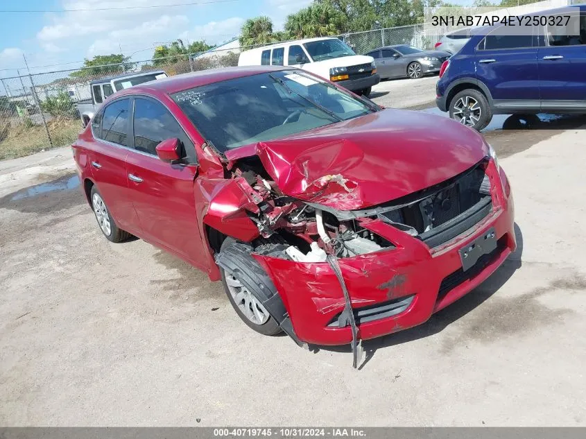 2014 Nissan Sentra S VIN: 3N1AB7AP4EY250327 Lot: 40719745