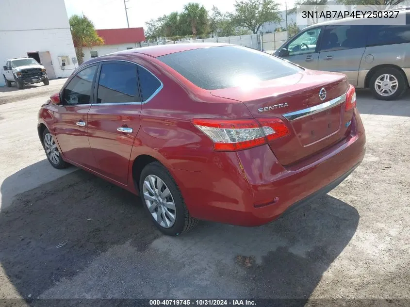 2014 Nissan Sentra S VIN: 3N1AB7AP4EY250327 Lot: 40719745