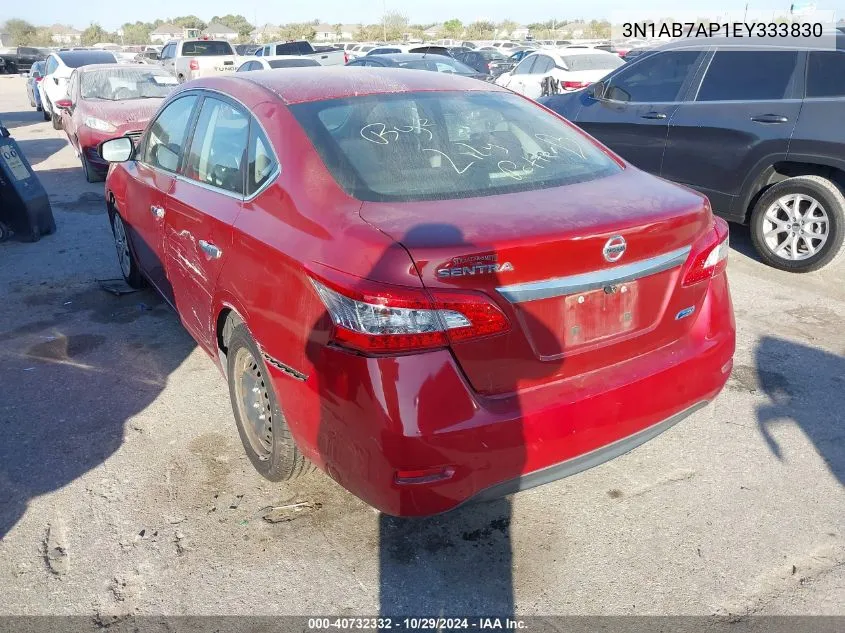 2014 Nissan Sentra S VIN: 3N1AB7AP1EY333830 Lot: 40732332