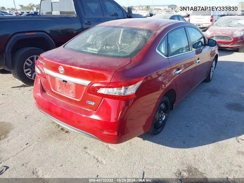 2014 Nissan Sentra S VIN: 3N1AB7AP1EY333830 Lot: 40732332