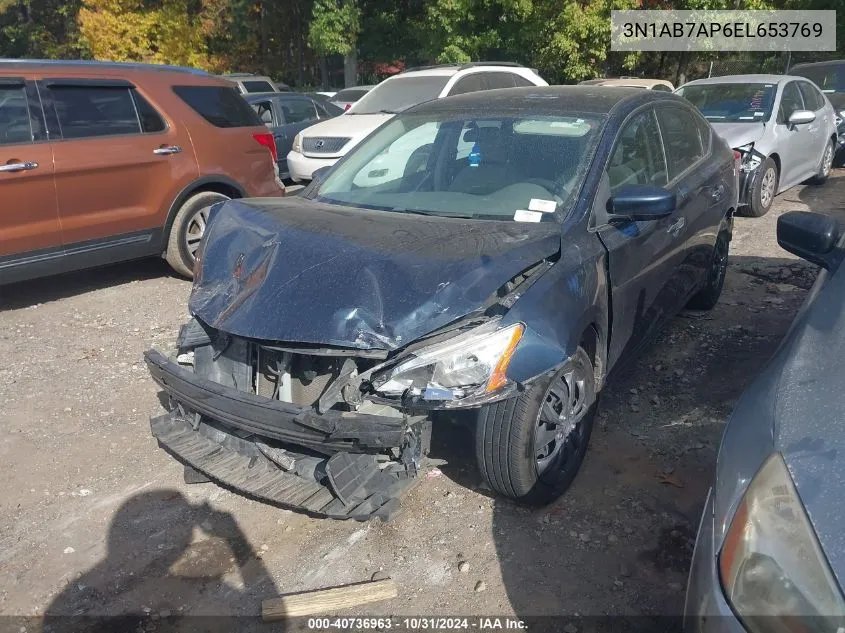 2014 Nissan Sentra S VIN: 3N1AB7AP6EL653769 Lot: 40736963